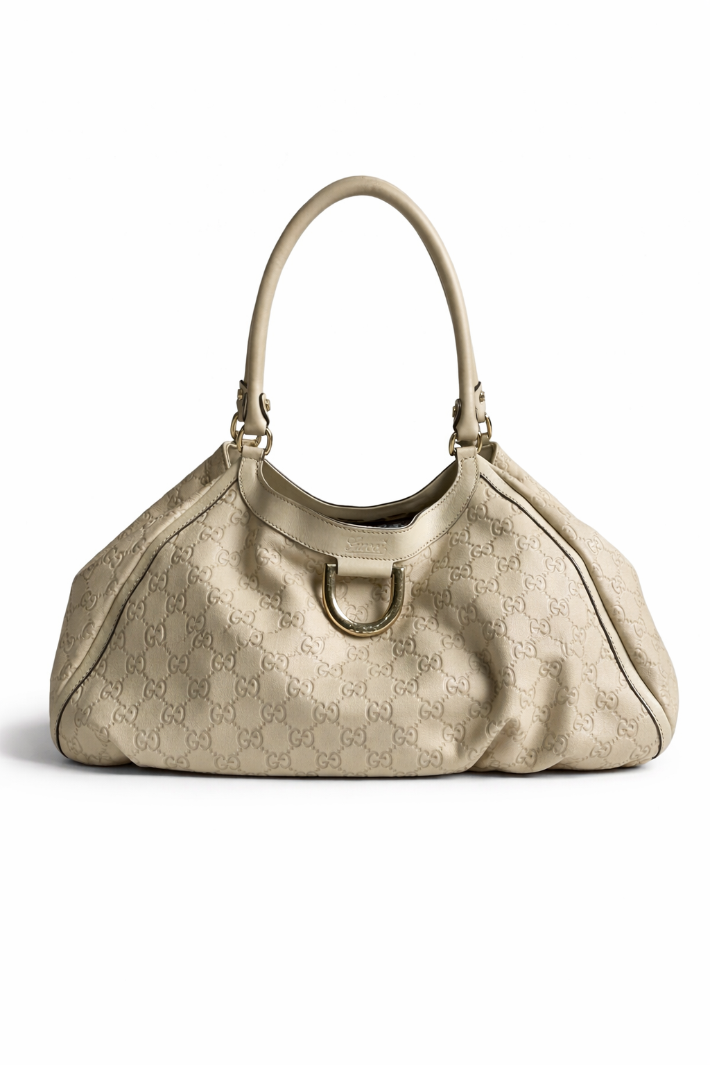 Gucci Abbey D Ring in Leather Beige